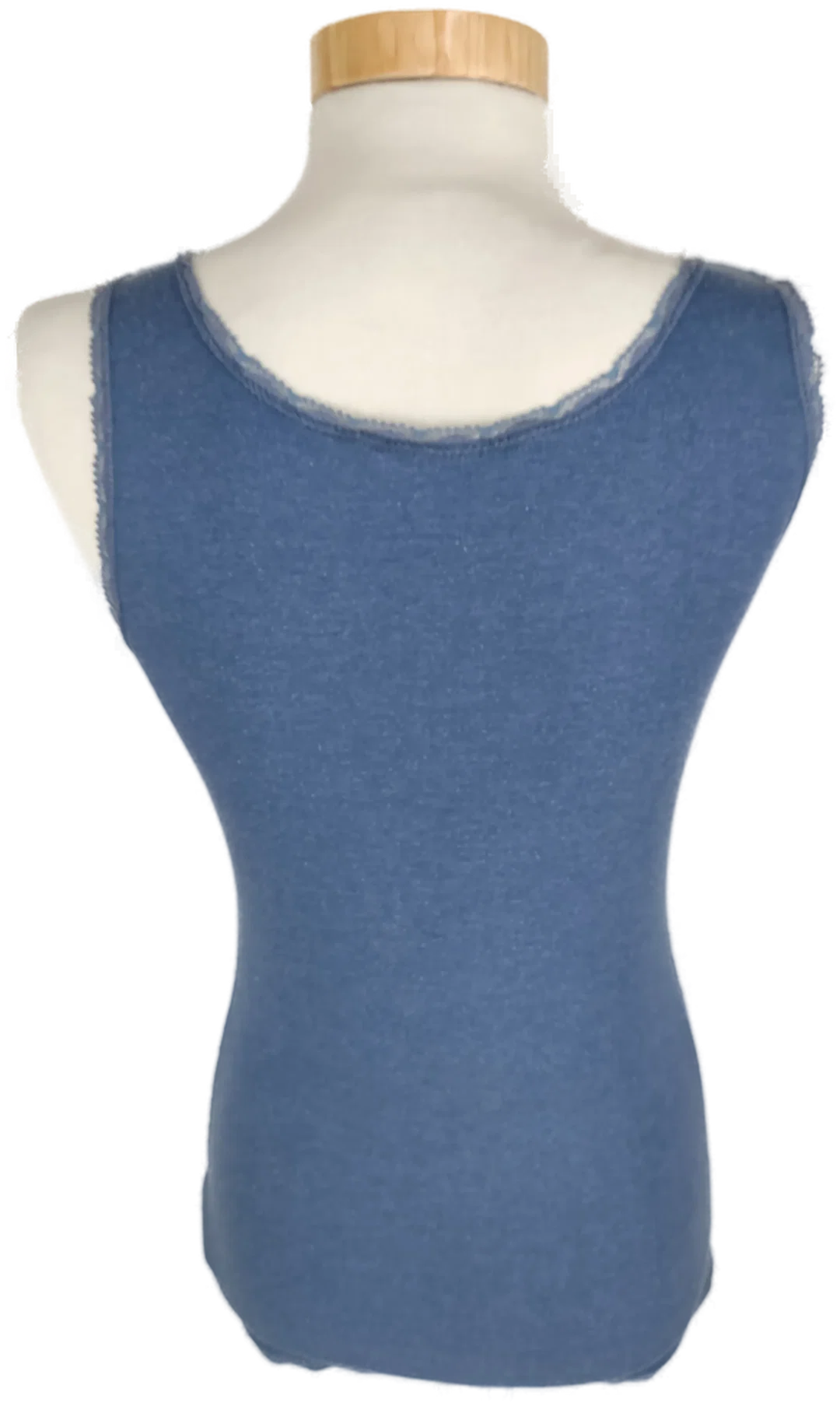 Top "L.O.G.G.", ärmellos mit Rundhalsausschnitt, blau mit Spitze, Größe M – Bild 4