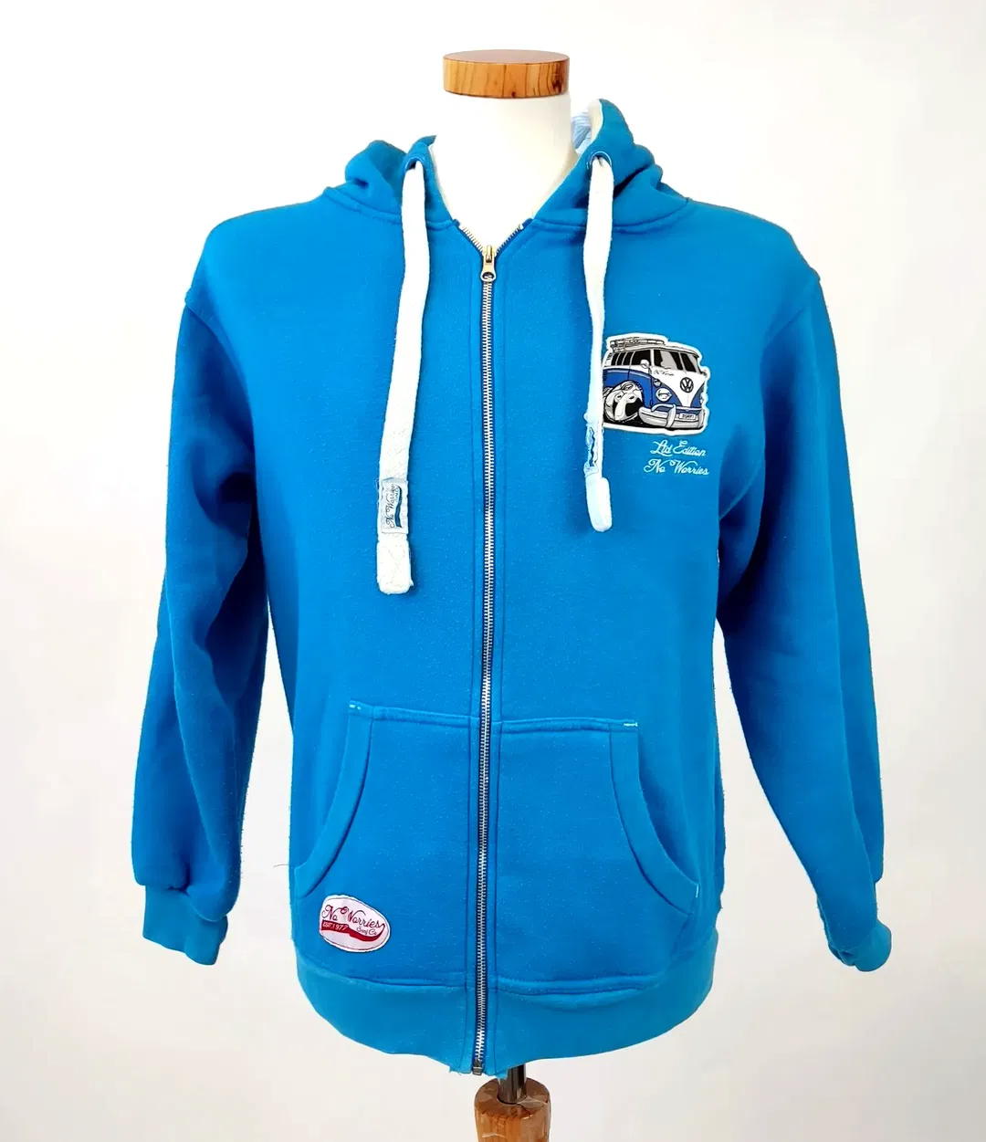 No Worries Surf Co Herren Hoodie hellblau - Gr. S - Bild 1