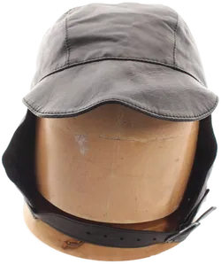 Cabrio Mütze / Motorradkappe aus Leder – klassische Fliegerkappe mit Schirm - Bild 2