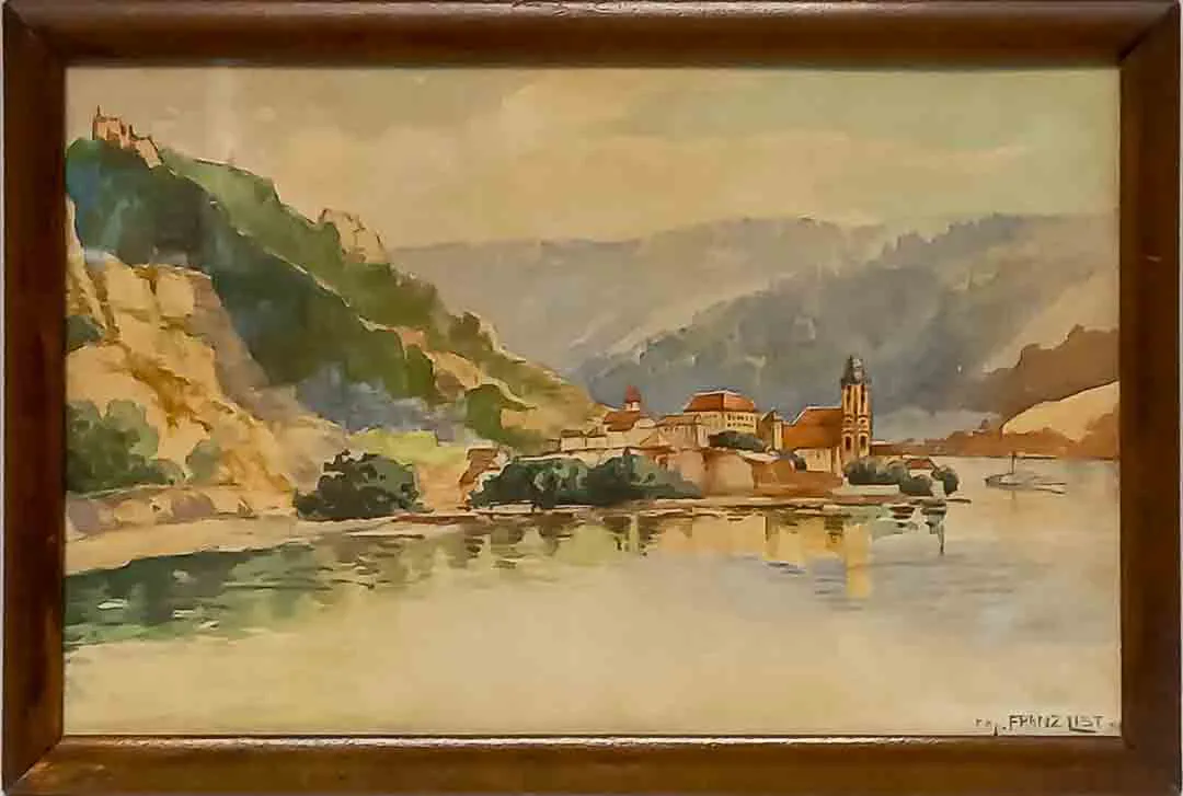 Dürnstein in der Wachau – Handgemaltes Aquarell von Franz List - Bild 1