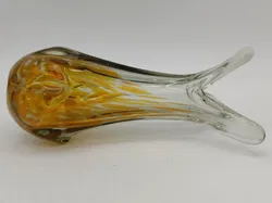 Kleine Tischvase im Murano-Stil - orange/weiss/transparent - Bild 2