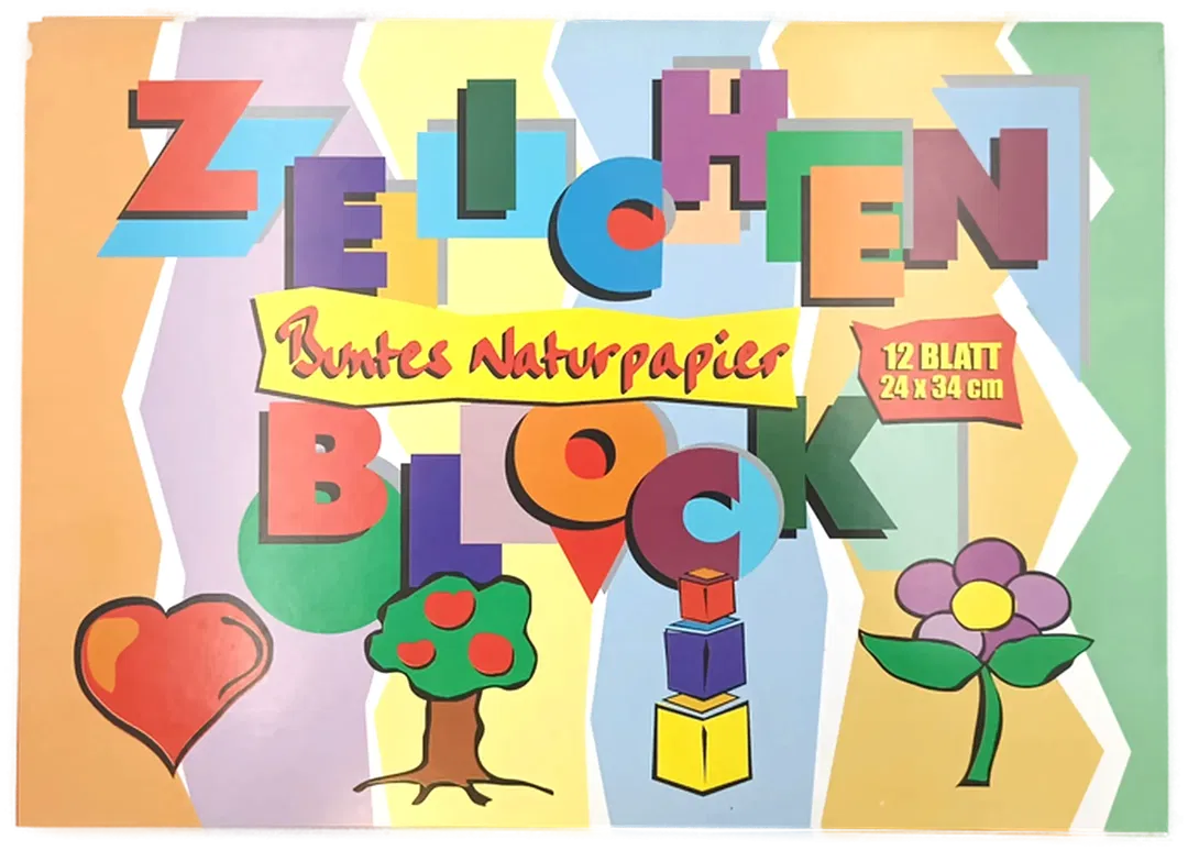 ÖKO-PLUS Buntes Naturpapier 12 Blatt 24 x 34 cm - Bild 1