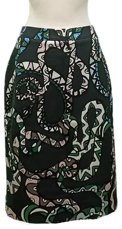 Marc Cain Damen Midirock mehrfarbig gemustet Gr. L - Bild 1