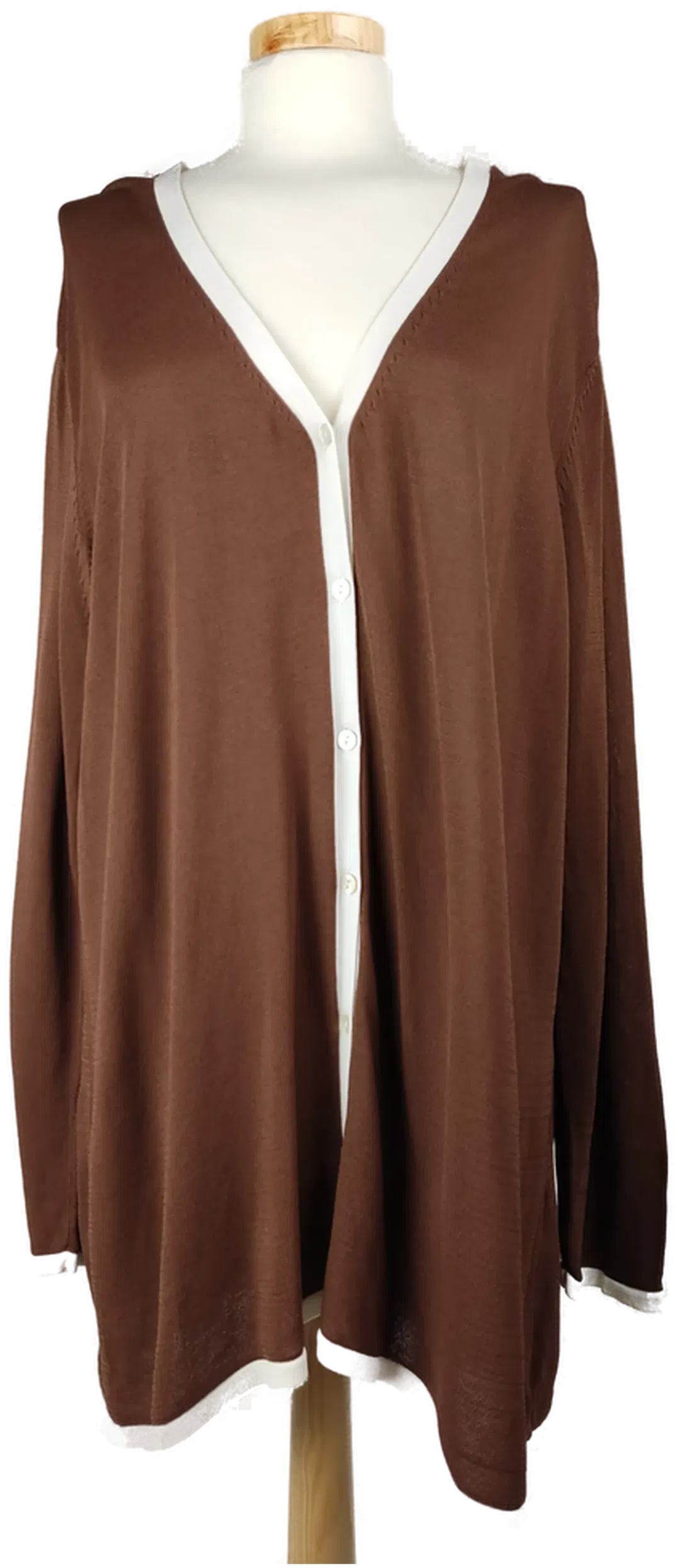 Y More Damen Weste braun mit naturweissen Einfassungen - L/40 - Bild 4