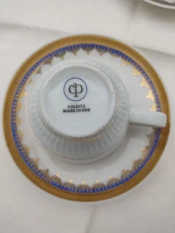 Kaffeegeschirr 2er Colditz Porzellan Kobalt mit Gold | DDR/GDR-Rarität - Bild 6