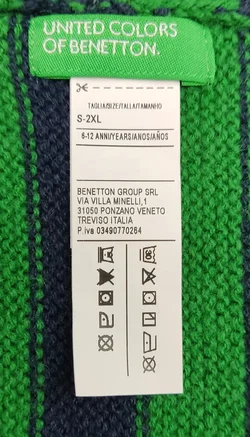 United Colors of Benetton Kinderschal grün/dunkelblau Gr. S-2XL  - Bild 2