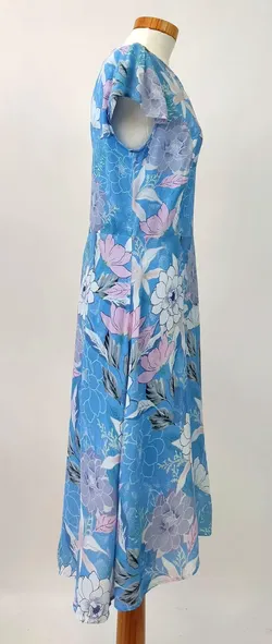 JONES Damenkleid hellblau mit Blumenmuster - Gr. 38 - Bild 2