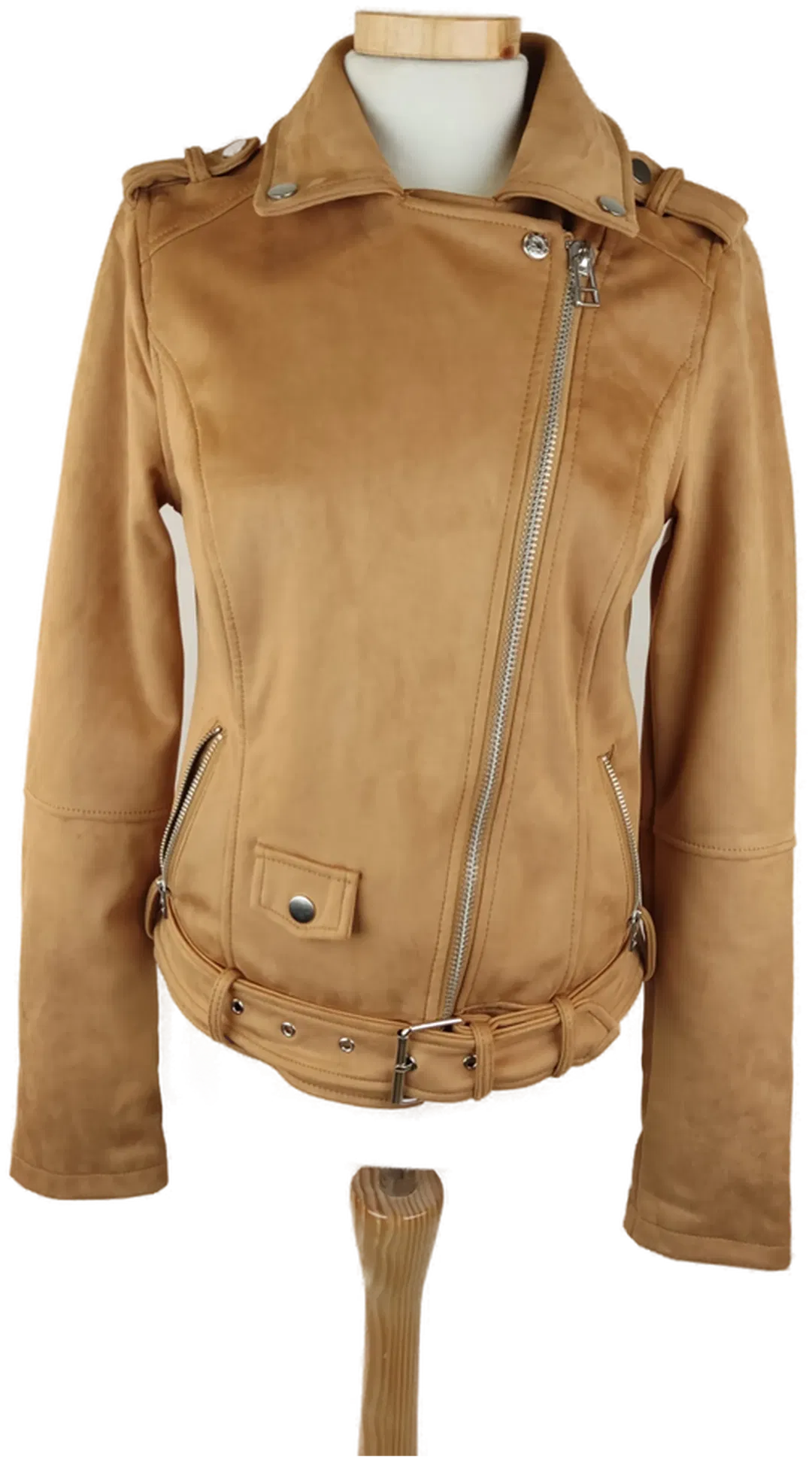 C & A Yessica Damen-Bikerjacke Kunstleder beige - XS/34 - Bild 4