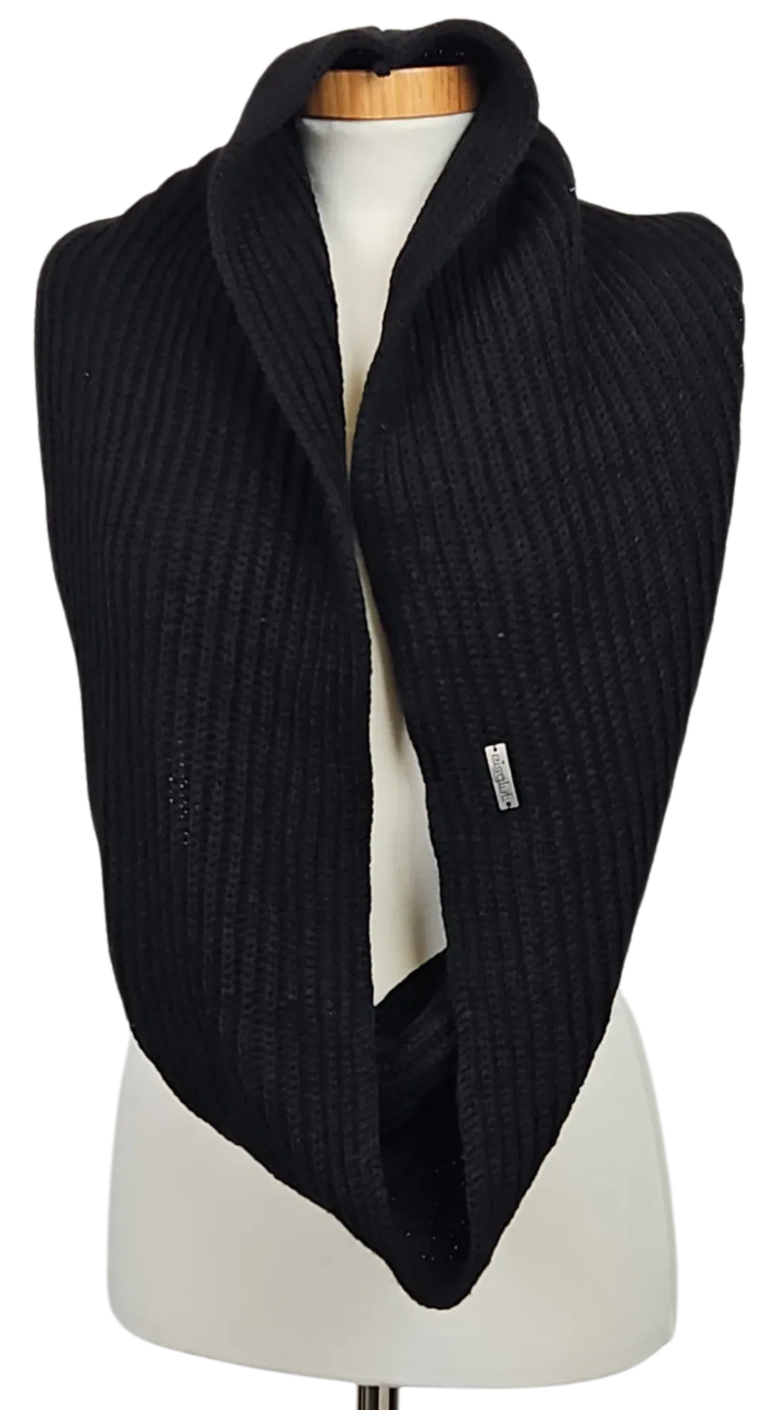 Eisglut Strick Loop / Schal, schwarz - Bild 1