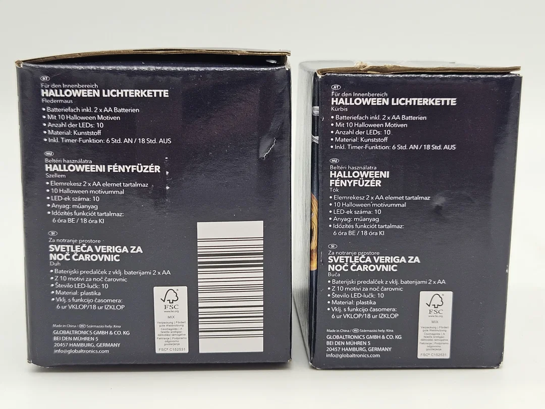 LED-Dekolichterketten für Halloween Set #4 (Geister, Fledermäuse, Kürbisse und Spinnen) – Bild 12