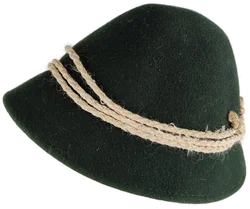 Kinder - Trachtenhut, tannengrün mit beiger Kordel - Bild 3