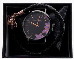 Damenuhr mit Armband von Pierre Cardin, in edler Farbkombination aus Schwarz und Lila  - Bild 5