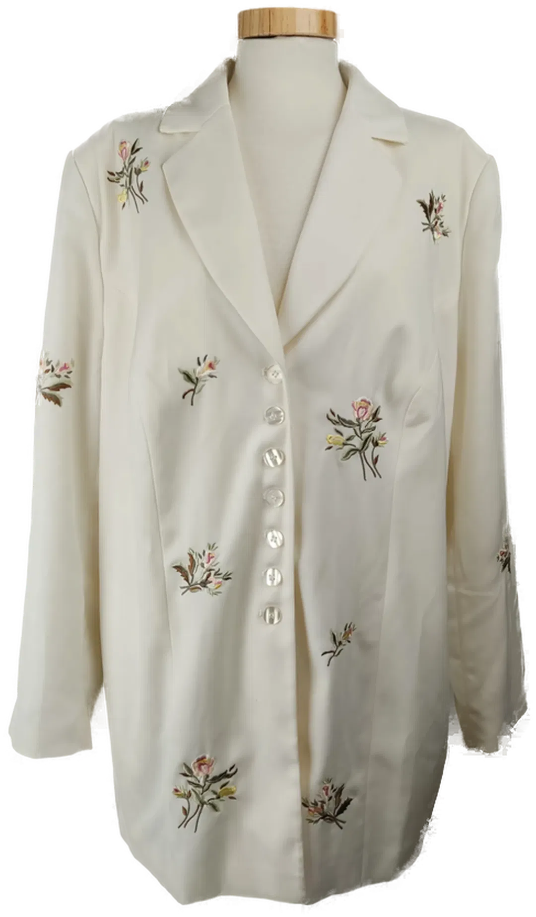 Damen Blazer Sommerjacke - geblümt, weiß - Gr. 50  - Bild 4