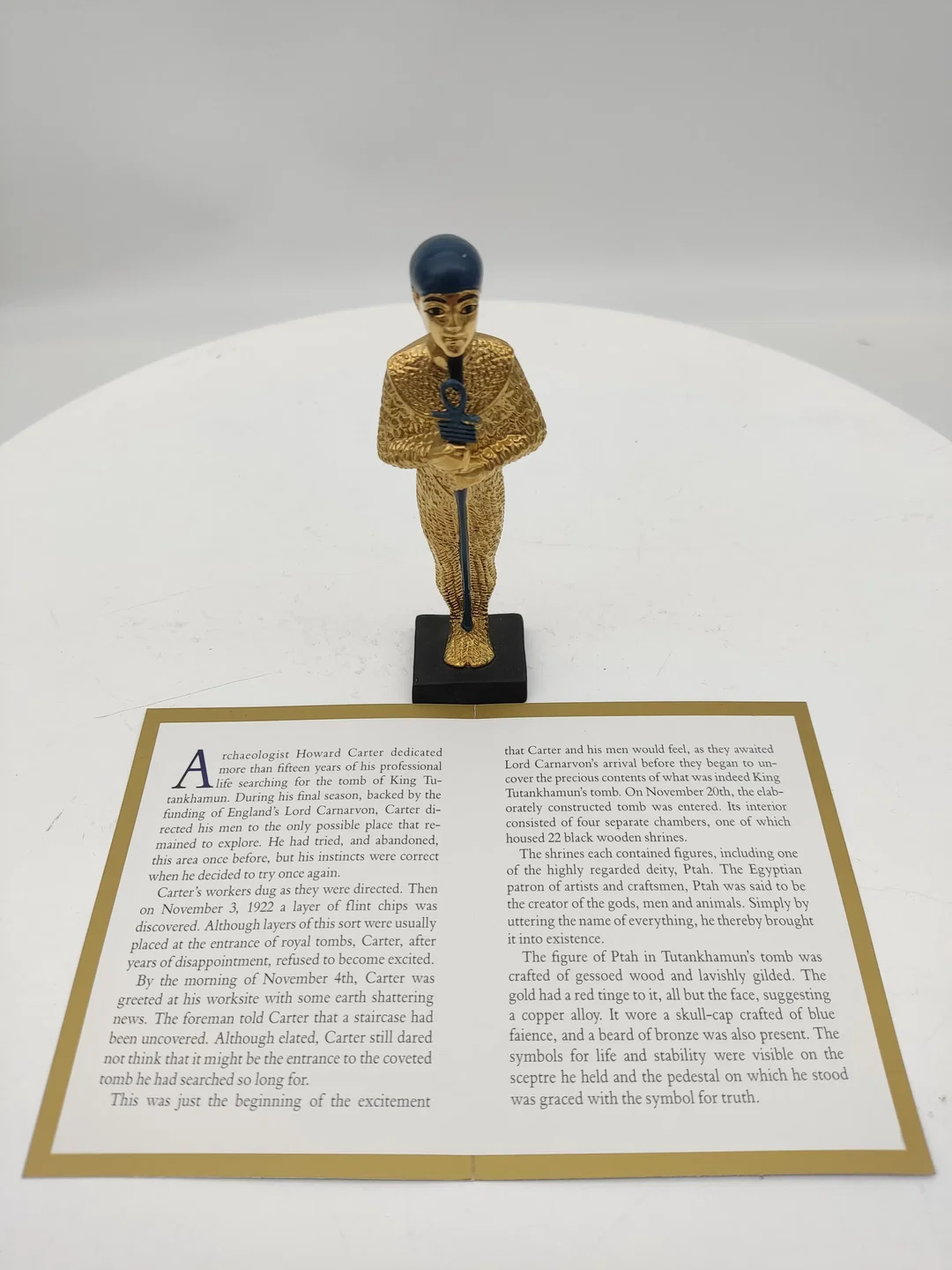 Goldener Ptah Porzellan & Zertifikat von Franklin Mint | Limitierte Rarität – Bild 9
