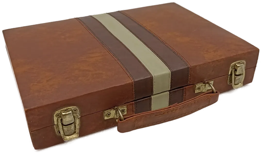 Backgammon-Spiel im Kunstlederkoffer klein - Bild 1