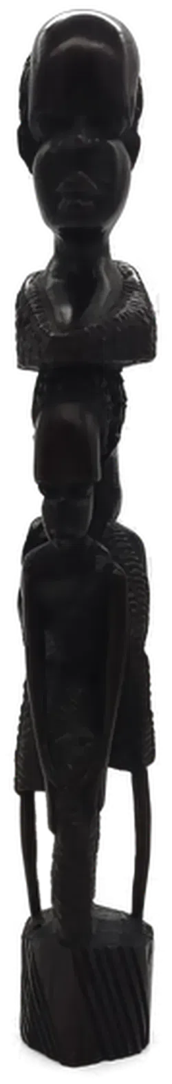 Afrikanische Ebenholzskulptur mit 3 Figuren, Höhe 30,5cm - Bild 2