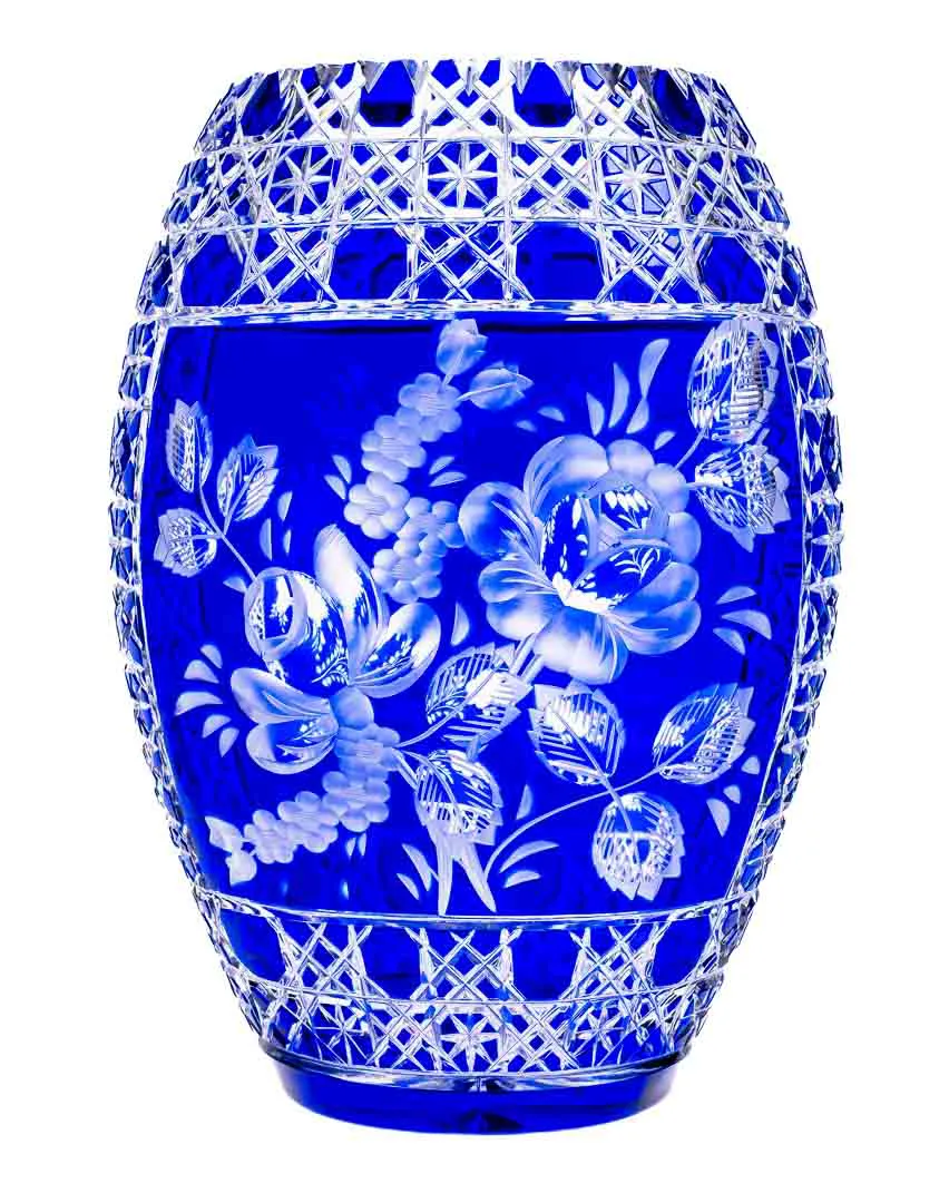 Bleikristallvase blau, groß Höhe 26cm – Bild 4