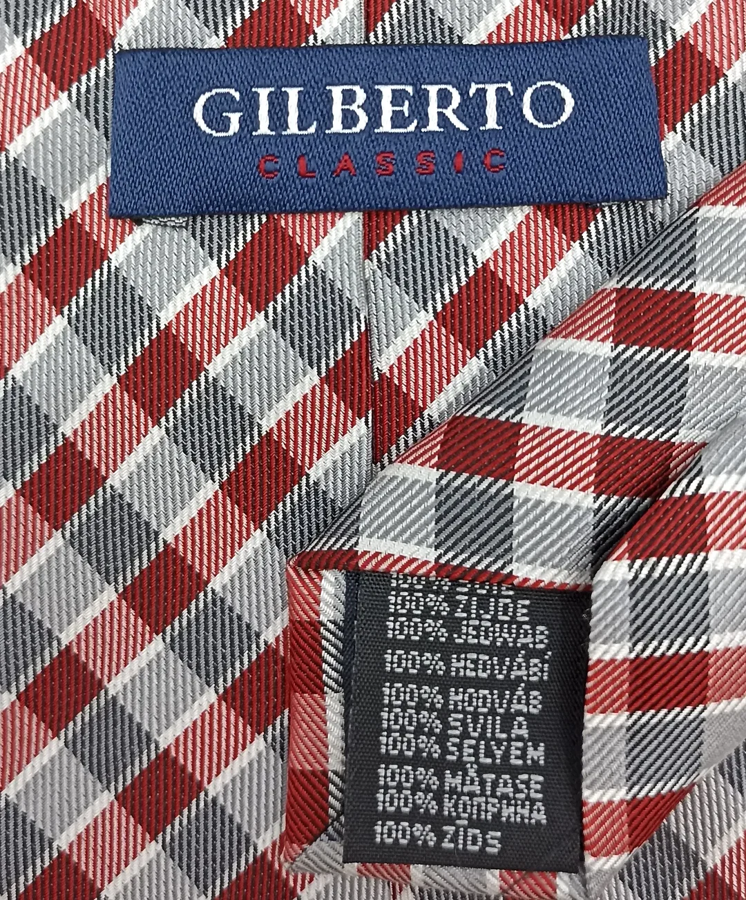 Gilberto Classics Herren Seidenkrawatte kariert  – Bild 3