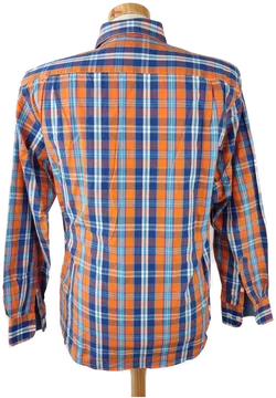 Tom Ramsey Herrenhemd orange/blau kariert - Gr. M - Bild 3
