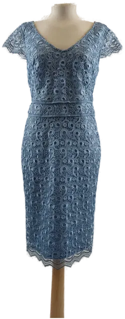 Kleid mit Spitze Hellblau  - Bild 3