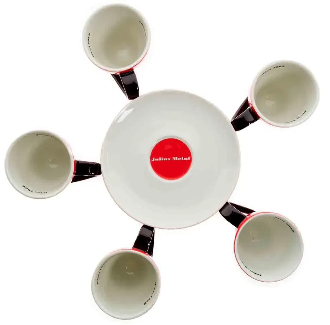 JULIUS MEINL 10-teiliges Set aus Espresso- und Untertassen in rot-weiß-braun - Bild 4
