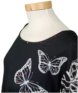 Desigual Damen Midikleid schwarz mit Pailletten gemustert Gr. L - Bild 3