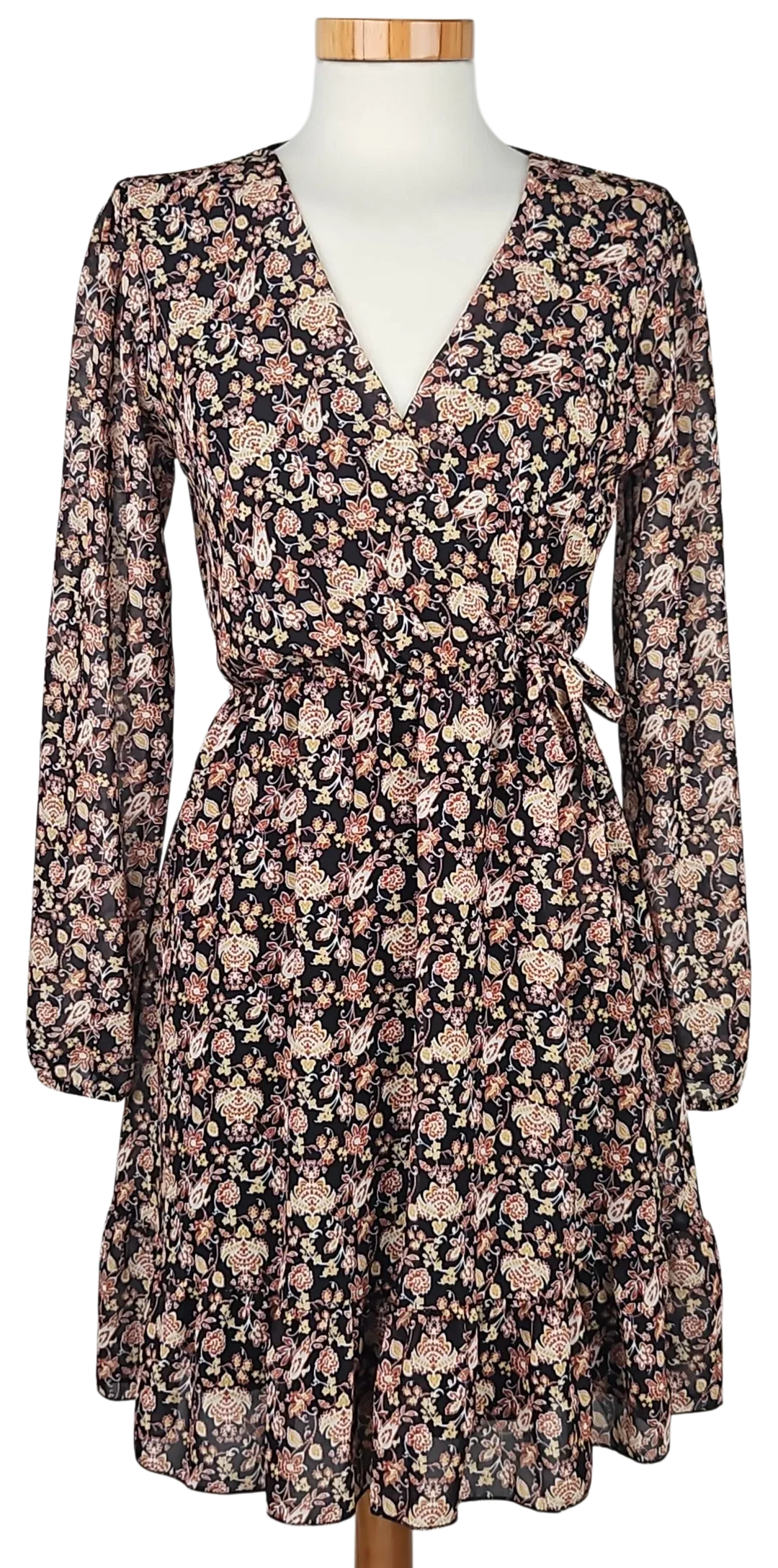 JOHANNA Damen Midikleid, schwarz/grün - Gr. XS  – Bild 1