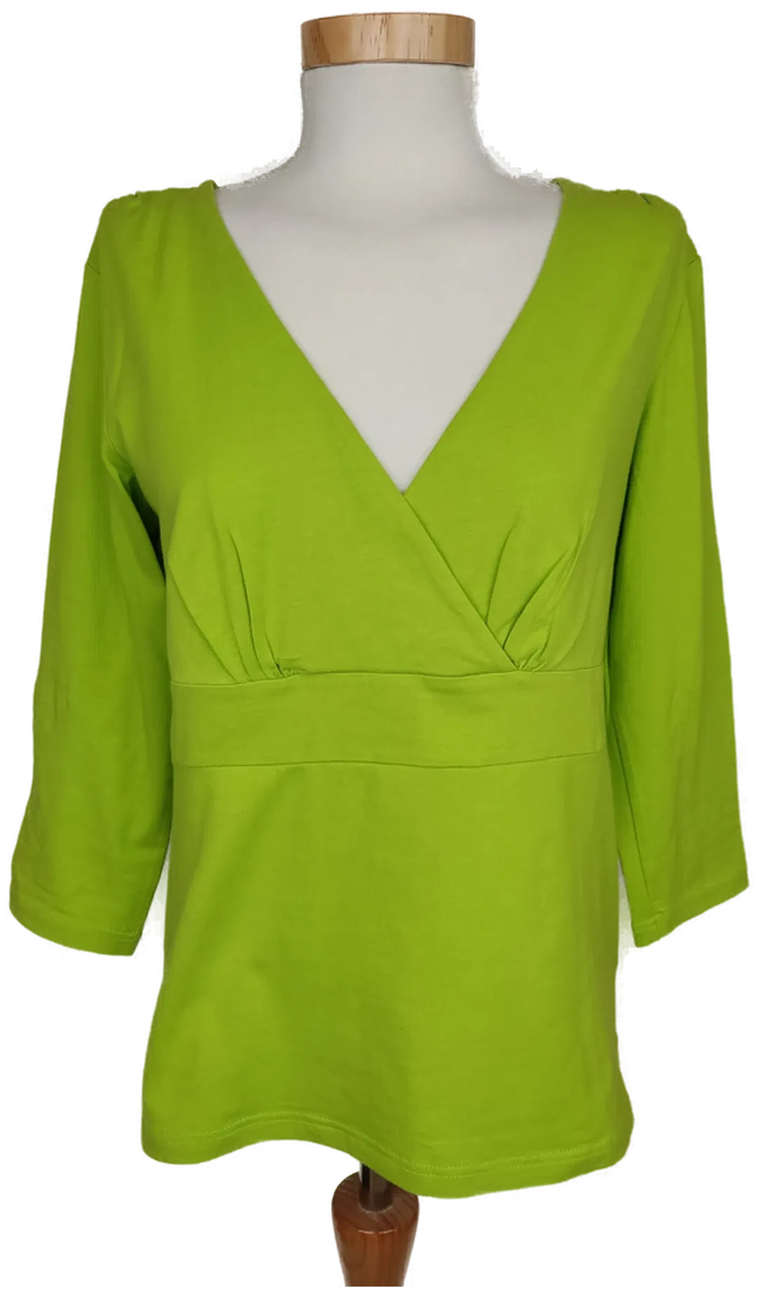Bruno Banani Damen Bluse, Dreiviertelarm mit V-Ausschnitt, grün - XL/42 - Bild 4