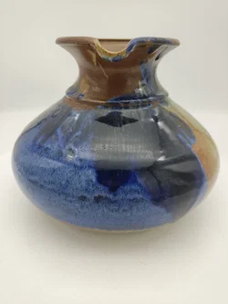 Steinzeug Karaffe von Bandi, Feistriz Österreich, handgetöpfert, handgemalt. D 22 cm / H 16,5 cm – Vorschau 2