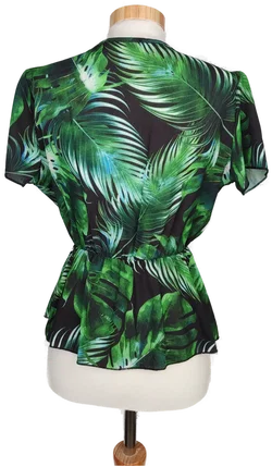 Mira & Co Damen Bluse grün/schwarz gemustert - S/36 - Bild 2